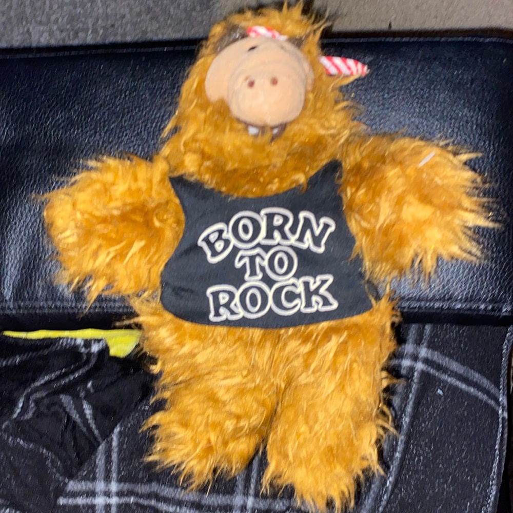Vintage 1988 80s ALF Burger King Puppet Born to Rock Guitar Tag Plush Alien ~10"